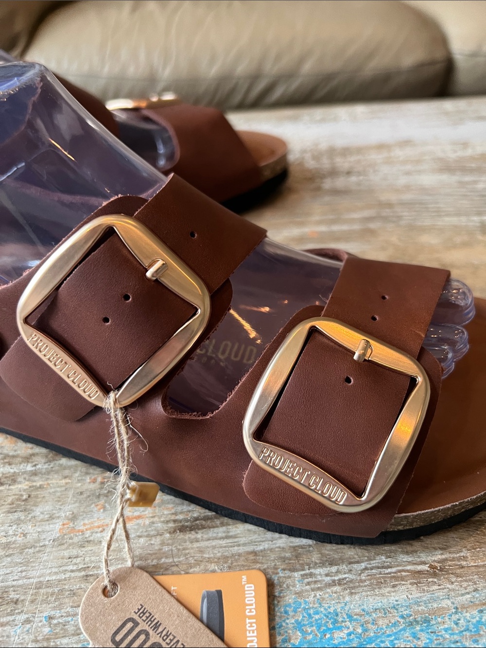 NWT Project Cloud Garda Genuine Leather Big Buckle Sandals Size 9 - Picture 8 of 14